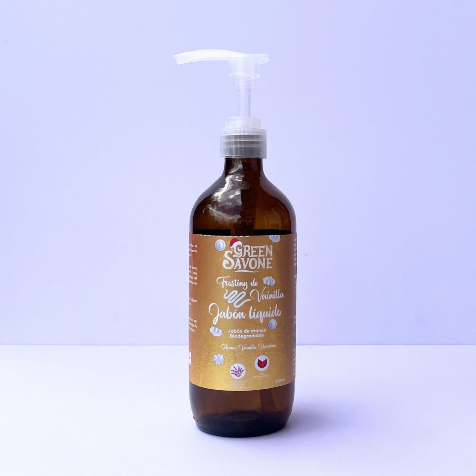 .NAVIDAD | Jabón Líquido Aroma Frosting de Vainilla - Biodegradable con Aloe Vera | 500ml