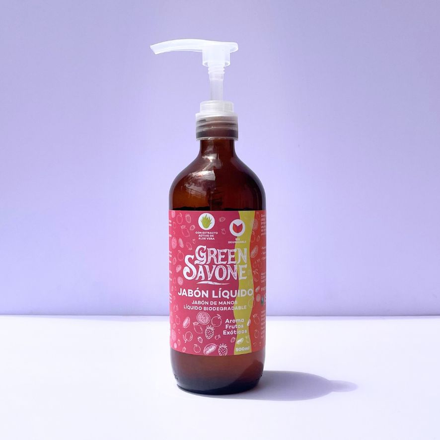 .Green Savone | Jabón Líquido Aroma Frutos Exóticos - Biodegradable con Aloe Vera | 500ml