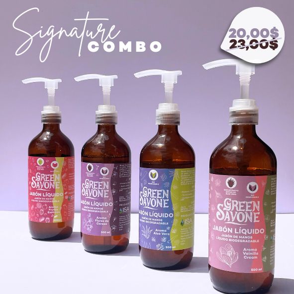 .SIGNATURE COMBO | COMBO JABÓN LÍQUIDO DE MANOS | 4 UNIDADES - 500ML | FRAGANCIAS ICÓNICAS